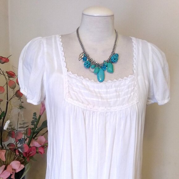 Vintage NEW Euro Collection Handmade Teal Blue Beads Silver Tone Necklace - Picture 5 of 8